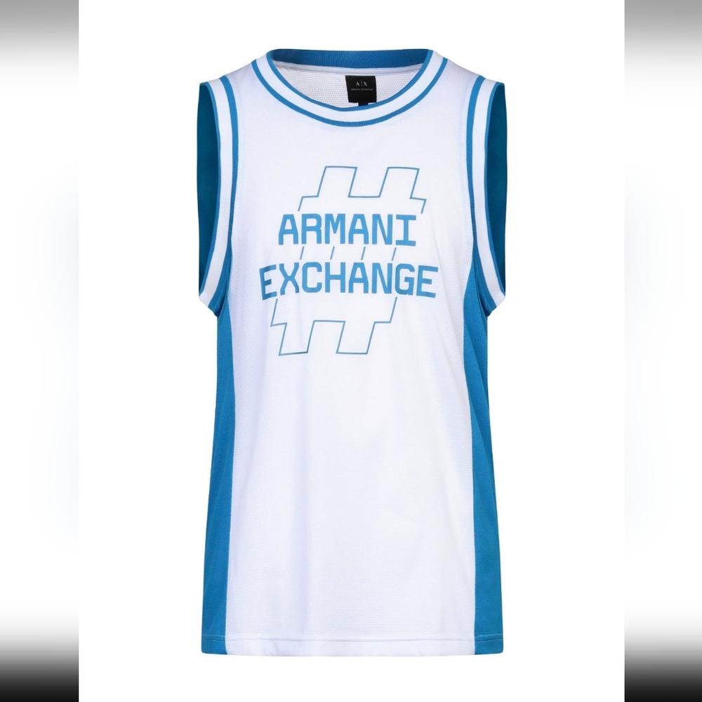 Armani Exchange Graphic Sleeveless Jersey Tank Top White Mens M